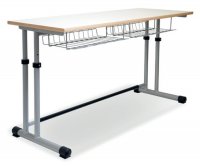 CC1108 Two-seater School Desk - Adjustable Top and  Two-pillar