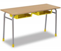 CC1683 Two-seater school desk with plastic undertop