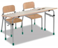 CC1651 Two-seater school desk - Inclinable floor